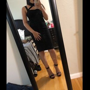 Black midi dress